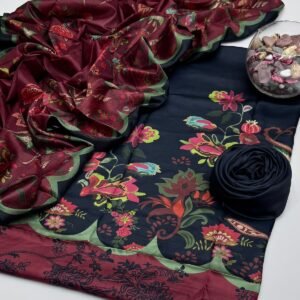 Silk Digital Printed Suit - Design 01