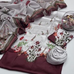 Silk Digital Printed Suit - Design 07