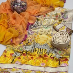 Silk Digital Printed Suit - Design 09