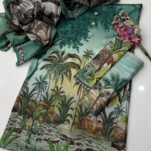 Silk Digital Printed Suit - Design 13