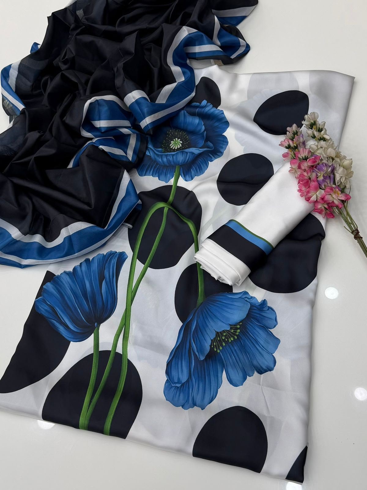 Silk Digital Printed Suit - Design 17