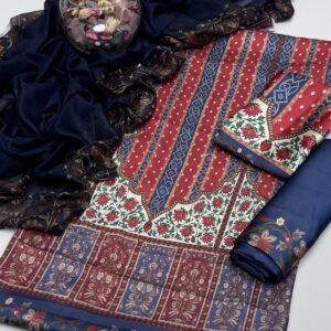 Silk Digital Printed Suit - Design 20
